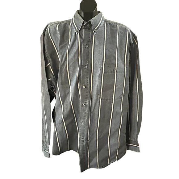 Vintage Santana XLT Striped Button-Up Shirt - Picture 1 of 8